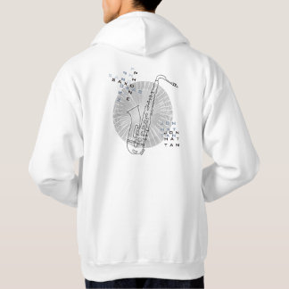 Saxofoon Modern Grafisch Saxofoonspeler Jazz Festi Hoodie