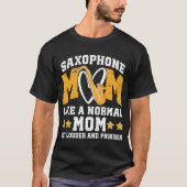 Saxofoon moeder luider trotse moeder van een saxof t-shirt (Voorkant)