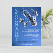 Saxofoon Music Bar Mitswa Kaart (Staand voorkant)