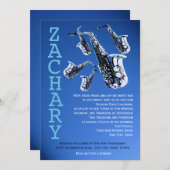 Saxofoon Music Bar Mitswa Kaart (Voorkant / Achterkant)