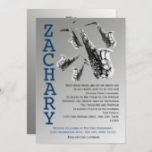 Saxofoon Music Bar Mitswa Kaart (Voorkant / Achterkant)