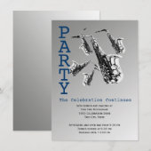 Saxofoon Music Bar Mitswa Receptie Kaart (Voorkant / Achterkant)