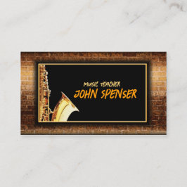 Saxofoon Muziek Gentleman Club Kaart Visitekaartje