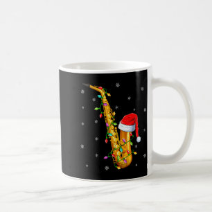 Saxofoon Muziek Liefhebber Kerstverlichting Kerstm Koffiemok