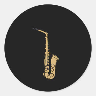 Saxofoon Muziekinstrument Band Geek Play Music Ronde Sticker