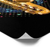 Saxofoon Muziekinstrument Drums Bas Pianist TR Poster (Hoek)