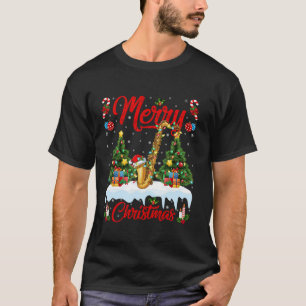 Saxofoon muziekliefhebber licht Xmas Saxofoon Chri T-shirt