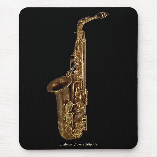 SAXOFOON MUZIEKLIEFHEBBER Mousepad Muismat (Voorkant)