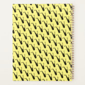 Saxofoon Muzieknoten Gepersonaliseerd Geel Planner (Achterkant)