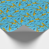 Saxofoon Muzieknoten inpakpapier (Hoek)