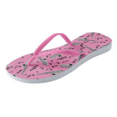 Saxofoon Muzieknoten Roze Teenslippers (Schuin)