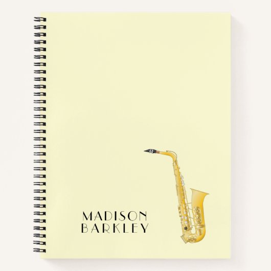 Saxofoon Muzikant Band Docent Notitieboek (Voorkant)
