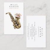 Saxofoon Muzikant Docent Saxofoon Visitekaartje (Voorkant / Achterkant)