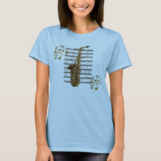 SAXOFOON muzikant muziekliefhebber T-shirt (Voorkant)