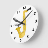 Saxofoon ontwerp gepersonaliseerd ronde klok (Hoek)