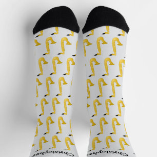 Saxofoon ontwerp gepersonaliseerd sokken