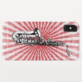 Saxofoon op Grunge Rode Sunburst Case-Mate iPhone Case (Achterkant (horizontaal))