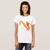 Saxofoon - Oranje T-shirt (Voorkant volledig)