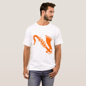 Saxofoon - Oranje T-shirt (Voorkant volledig)