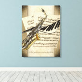 Saxofoon & Piano Gepersonaliseerd Muurcanvas Canvas Afdruk (Insitu (Houten vloer))