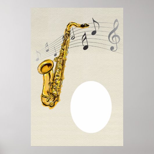 Saxofoon Poster Op Maat (Voorkant)