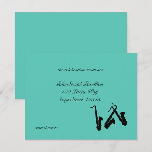 Saxofoon/Receptie Kaart (Voorkant / Achterkant)