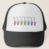 Saxofoon Regenboog Line-up Trucker Pet (Voorkant)