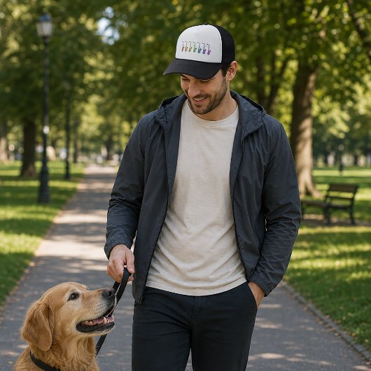Saxofoon Regenboog Line-up Trucker Pet
