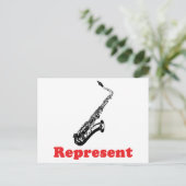Saxofoon representeren briefkaart (Staand voorkant)