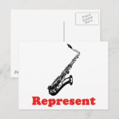 Saxofoon representeren briefkaart (Voorkant / Achterkant)