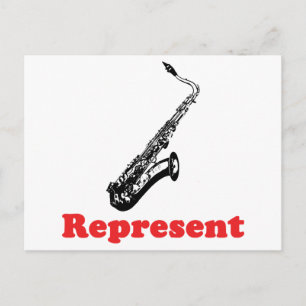 Saxofoon representeren briefkaart