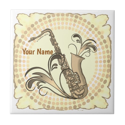 Saxofoon Ritme Tegeltje (Voorkant)