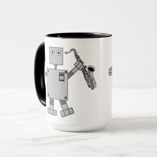 Saxofoon Robot Mok (Voorkant links)