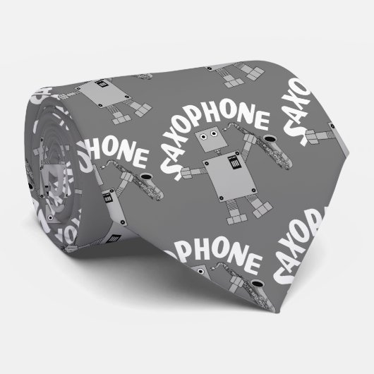 Saxofoon Robot Stropdas (Opgerold)