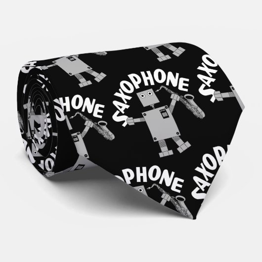 Saxofoon Robot Stropdas (Opgerold)