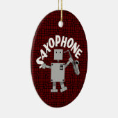 Saxofoon Robot Tekst Keramisch Ornament (Rechts)