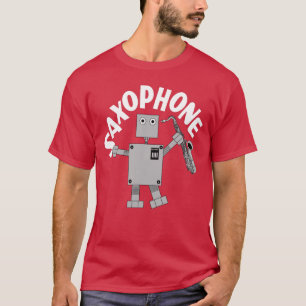 Saxofoon Robot Tekst T-shirt