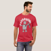 Saxofoon Robot Tekst T-shirt (Voorkant volledig)