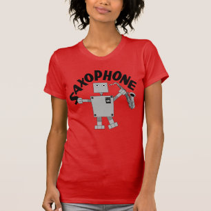Saxofoon Robot Tekst T-shirt