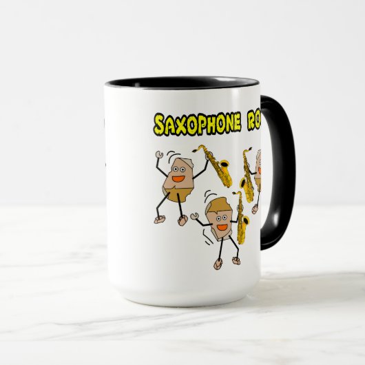 Saxofoon Rocks Mok (Voorkant rechts)