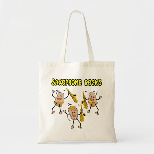 Saxofoon Rocks Tote Bag (Voorkant)