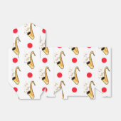 Saxofoon, rode & witte stippen bedankdoosjes (Uitgevouwen)