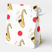Saxofoon, rode & witte stippen bedankdoosjes (Achterkant)