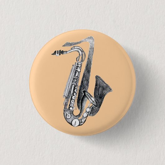 saxofoon ronde button 3,2 cm (Voorkant)