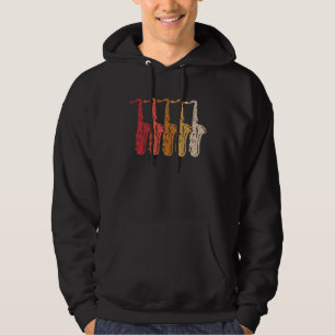 Saxofoon Saxafoon Speler Muziek Jazz Tenor 14 Hoodie