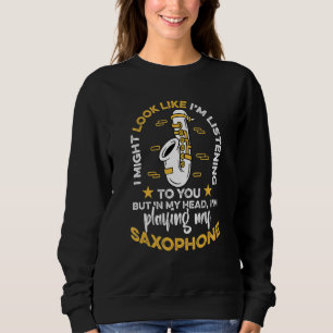 Saxofoon Saxofonist Ik Lijk Te Luisteren Trui