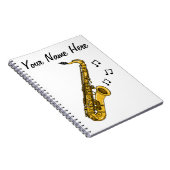 Saxofoon Saxofonist Muziekdocent Custom Gift Notitieboek (Rechterzijde)