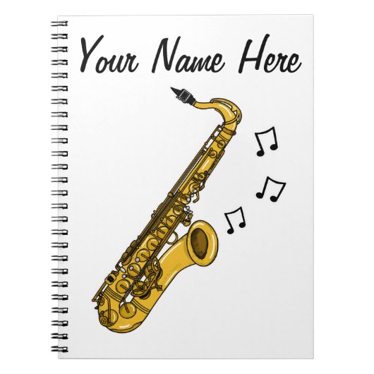 Saxofoon Saxofonist Muziekdocent Custom Gift Notitieboek (Voorkant)