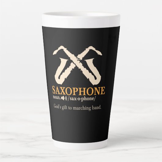 Saxofoon - Saxofoon Definitie Latte Mok (Voorkant)