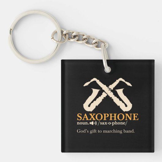 Saxofoon - Saxofoon Definitie Sleutelhanger (Voorkant)